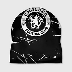 Шапка Челси штрихи красок белые, цвет: 3D-принт