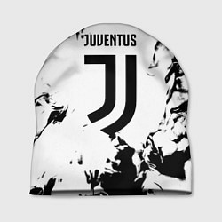 Шапка Juventus черные краски абстракция, цвет: 3D-принт
