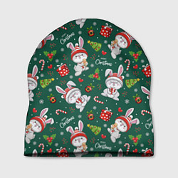 Шапка Новогодние зайчики