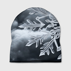 Шапка Снежинка на черно белое