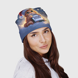 Шапка Кот который ждет новый год, цвет: 3D-принт — фото 2