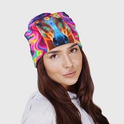 Шапка Неоновая огненная лошадь, цвет: 3D-принт — фото 2