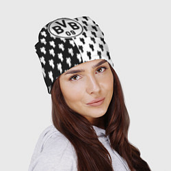 Шапка Borussia черно белые люди, цвет: 3D-принт — фото 2