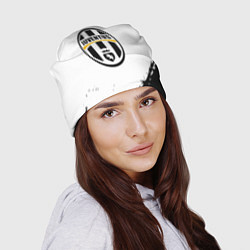 Шапка Ювентус краски черно белые всплеск, цвет: 3D-принт — фото 2