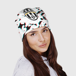 Шапка Ювентус геометрия глитч, цвет: 3D-принт — фото 2