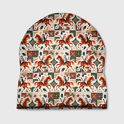 Шапка Винтажные коты всадники на лошади