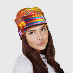 Шапка Радуга праздничного торта, цвет: 3D-принт — фото 2