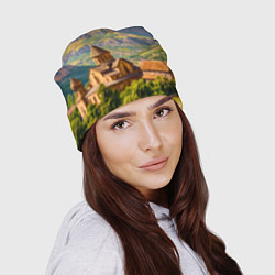 Шапка Горный покой: храм среди облаков, цвет: 3D-принт — фото 2
