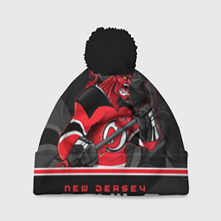 Шапка с помпоном New Jersey Devils, цвет: 3D-черный