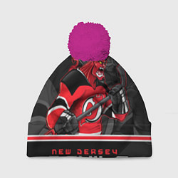 Шапка с помпоном New Jersey Devils, цвет: 3D-малиновый