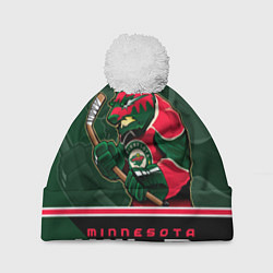 Шапка с помпоном Minnesota Wild, цвет: 3D-белый