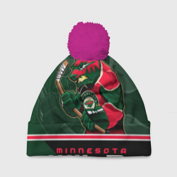 Шапка с помпоном Minnesota Wild, цвет: 3D-малиновый