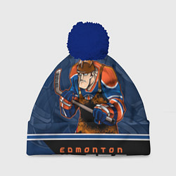 Шапка с помпоном Edmonton Oilers, цвет: 3D-тёмно-синий