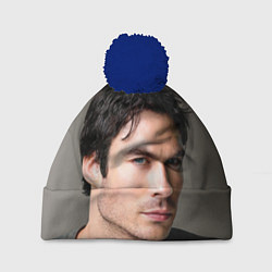 Шапка с помпоном Ian Somerhalder, цвет: 3D-тёмно-синий