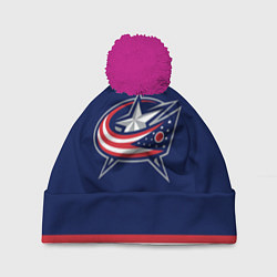 Шапка с помпоном Columbus Blue Jackets, цвет: 3D-малиновый