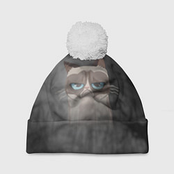 Шапка c помпоном Grumpy Cat