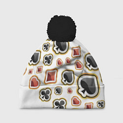Шапка с помпоном World Poker, цвет: 3D-черный