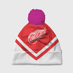 Шапка с помпоном NHL: Detroit Red Wings, цвет: 3D-малиновый