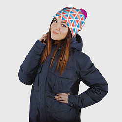 Шапка с помпоном Молоко СССР, цвет: 3D-малиновый — фото 2