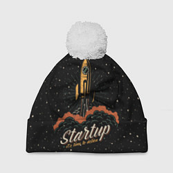 Шапка с помпоном Startup Space, цвет: 3D-белый