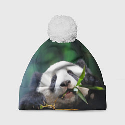 Шапка с помпоном Панда на ветке, цвет: 3D-белый