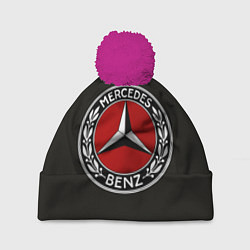 Шапка с помпоном Mercedes-Benz, цвет: 3D-малиновый