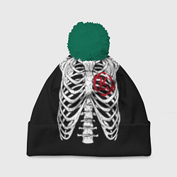 Шапка с помпоном Кукрыниксы: Скелет, цвет: 3D-зеленый