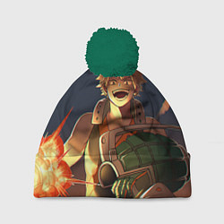 Шапка с помпоном Моя геройская академия, цвет: 3D-зеленый