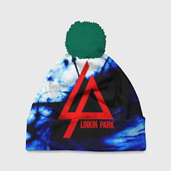 Шапка с помпоном Linkin Park blue smoke, цвет: 3D-зеленый