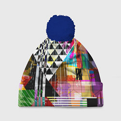 Шапка с помпоном RGB Geometry, цвет: 3D-тёмно-синий