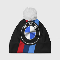 Шапка с помпоном BMW 2021 M SPORT БМВ М СПОРТ, цвет: 3D-белый