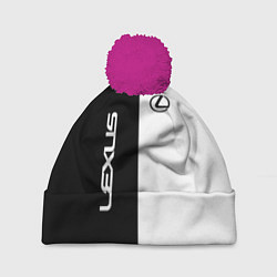 Шапка с помпоном Lexus: Black & White, цвет: 3D-малиновый
