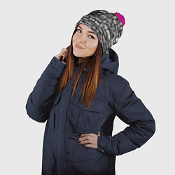 Шапка с помпоном Rock Star, цвет: 3D-малиновый — фото 2