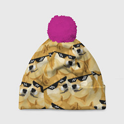 Шапка c помпоном Doge: Deal with it