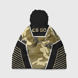 Шапка с помпоном CS:GO Khaki Camo, цвет: 3D-черный