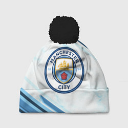 Шапка с помпоном Manchester city, цвет: 3D-черный