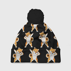 Шапка с помпоном Foxes Dab, цвет: 3D-черный