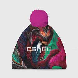 Шапка с помпоном CS GO hyper beast skin, цвет: 3D-малиновый