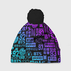 Шапка с помпоном BTS Logos, цвет: 3D-черный