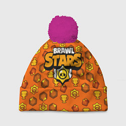 Шапка с помпоном Brawl Stars: Orange Team, цвет: 3D-малиновый