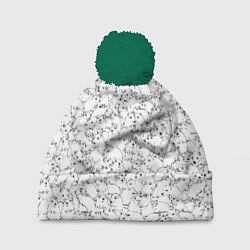Шапка с помпоном Белые мыши, цвет: 3D-зеленый