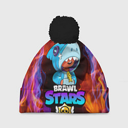 Шапка с помпоном BRAWL STARS LEON SHARK, цвет: 3D-черный
