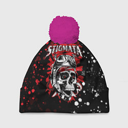 Шапка с помпоном Stigmata, цвет: 3D-малиновый