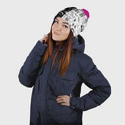 Шапка с помпоном LIL PEEP LOGOBOMBING, цвет: 3D-малиновый — фото 2