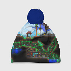 Шапка с помпоном TERRARIA EXCLUSIVE, цвет: 3D-тёмно-синий