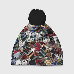 Шапка с помпоном Дискография EMINEM, цвет: 3D-черный