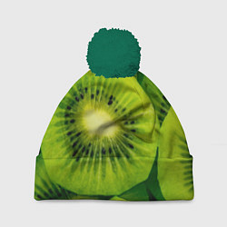 Шапка с помпоном Зеленый киви, цвет: 3D-зеленый