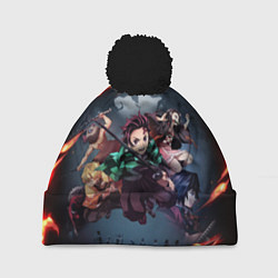 Шапка с помпоном KIMETSU NO YAIBA, цвет: 3D-черный