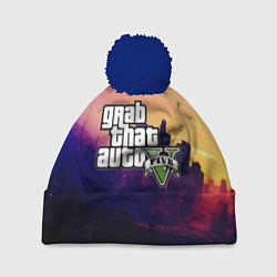 Шапка с помпоном GTA 5, цвет: 3D-тёмно-синий