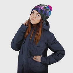 Шапка с помпоном Grand Theft Auto Vice City, цвет: 3D-малиновый — фото 2